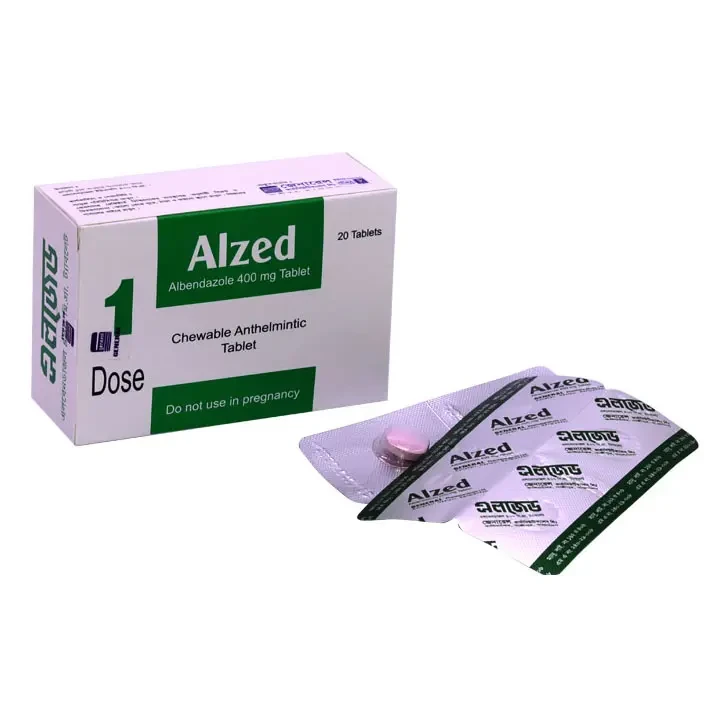 Pack Image: Alzed 400 mg Chewable Tablet (5 x 4)