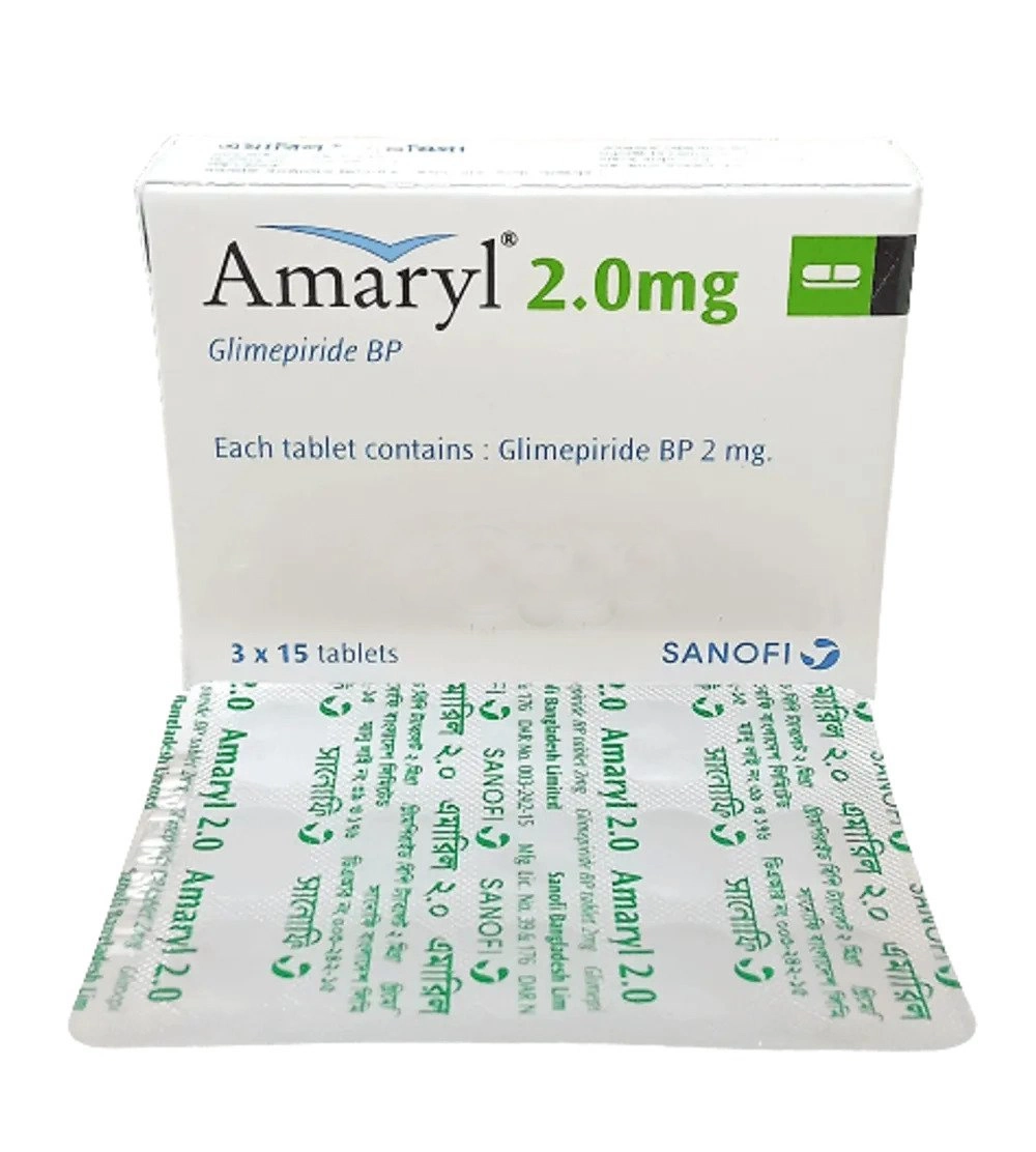 Pack Image: Amaryl 2 mg Tablet (3 x 15)