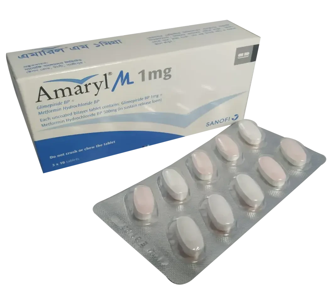 Pack Image: Amaryl M 1 mg Tablet (3 x 10)