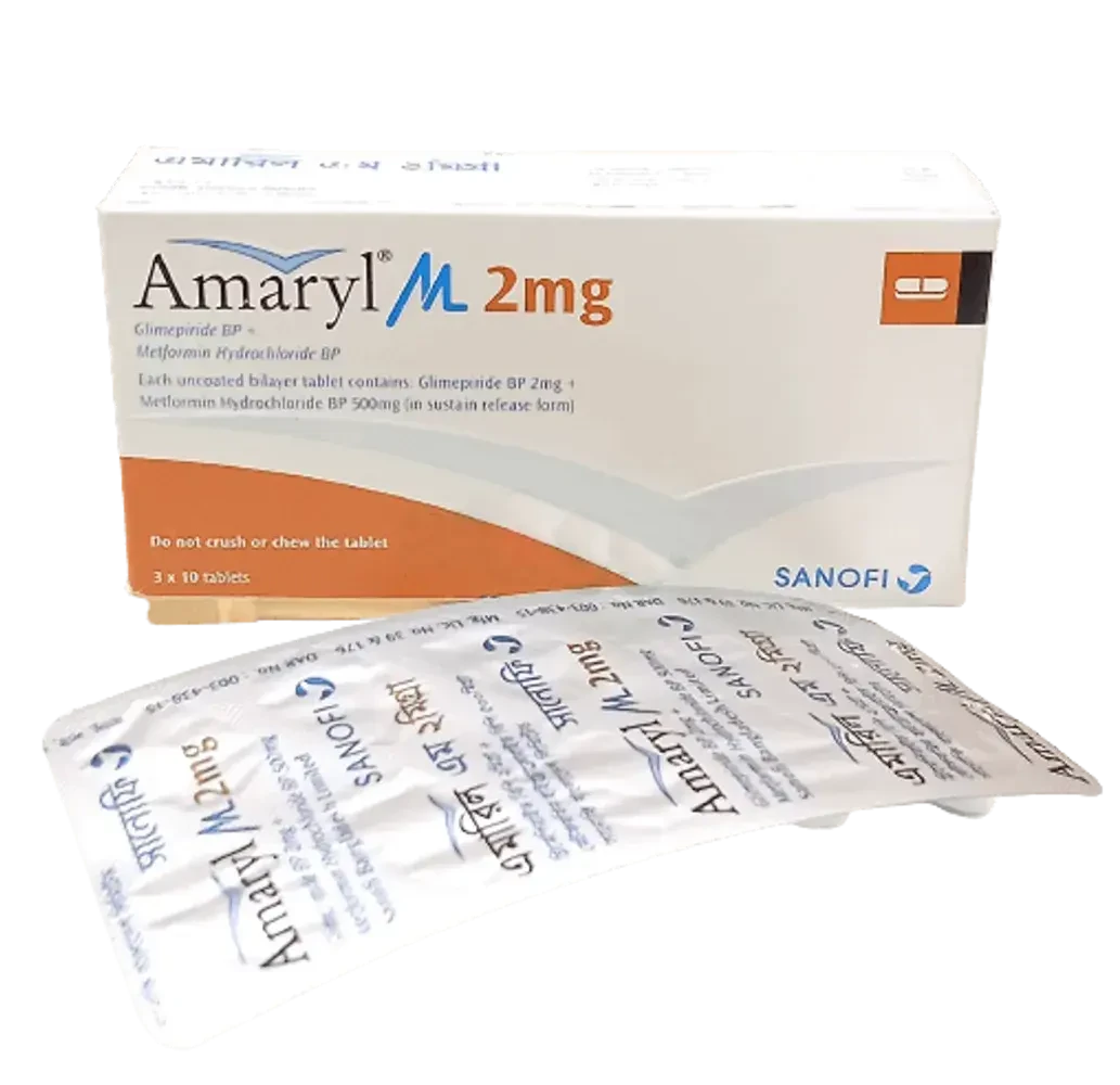 Pack Image: Amaryl M 2 mg Tablet (3 x 10)