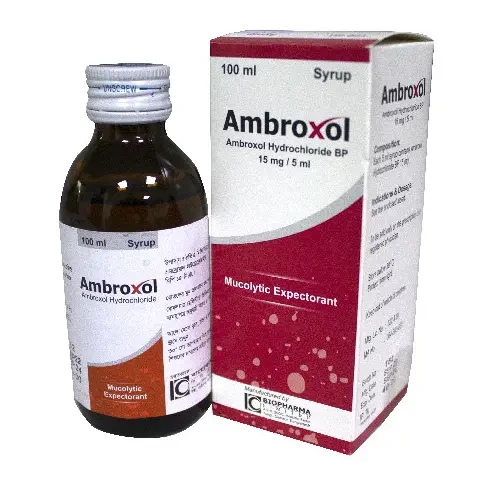 Pack Image: Ambroxol 15 mg Syrup (100 ml bottle)