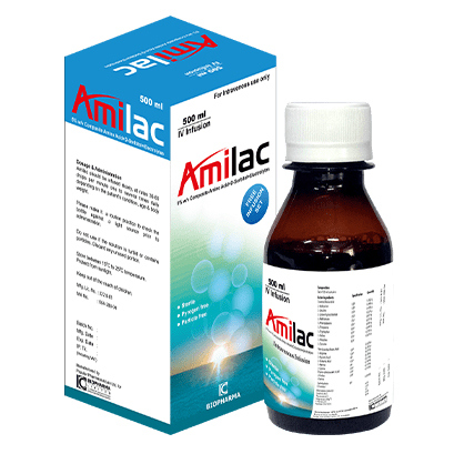 Pack Image: Amilac 5% Injection (500 ml bottle)