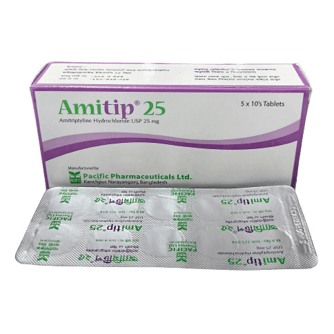 Pack Image: Amitip 25 mg Tablet (5 x 10)