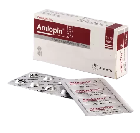 Pack Image: Amlopin 5 mg Tablet (5 x 10)