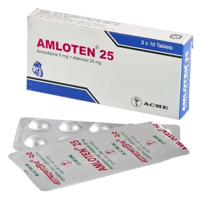 Pack Image: Amloten 5 mg Tablet (3 x 10)