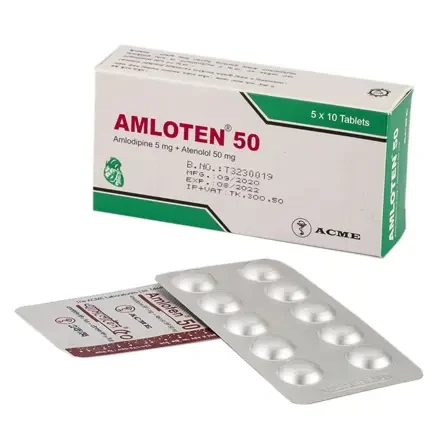 Pack Image: Amloten 5 mg Tablet (5 x 10)