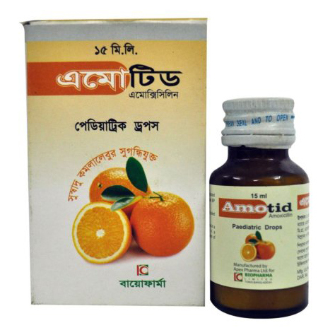 Pack Image: Amotid 125 mg Pediatric Drop (15 ml bottle)