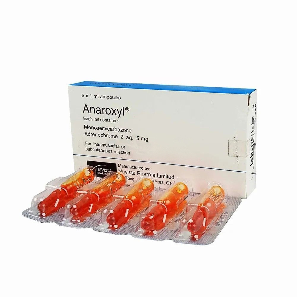 Pack Image: Anaroxyl 5 mg Injection (1 ml ampoule)