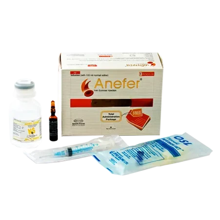 Pack Image: Anefer 100 mg Injection (5 ml ampoule)