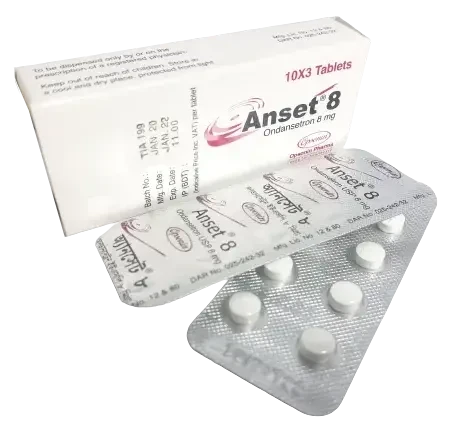 Pack Image: Anset 8 mg Tablet (3 x 14)
