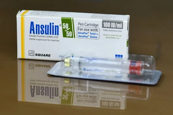 Pack Image: Ansulin 50% 50% Injection (3 ml pen cartridge)