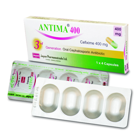 Pack Image: Antima 400 mg Capsule (1 x 4)