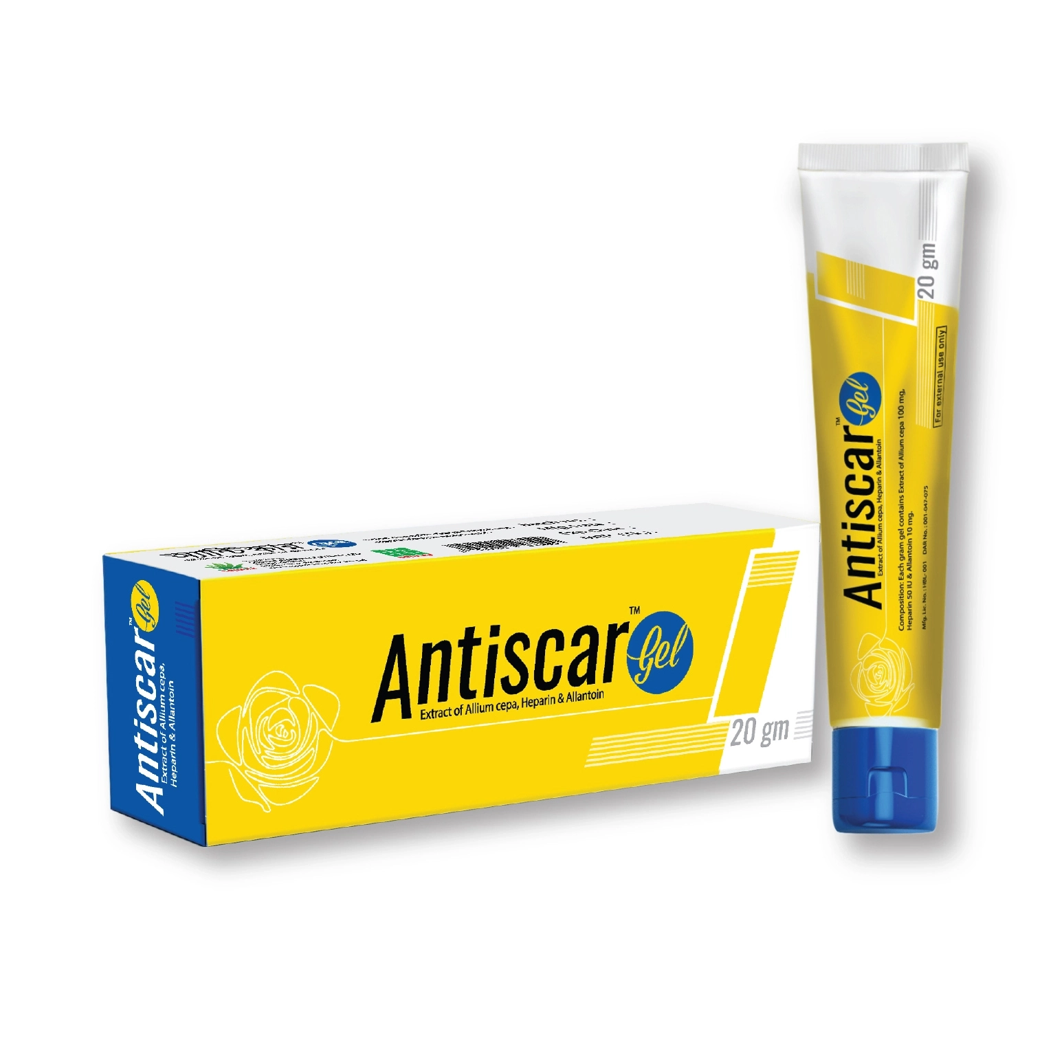 Pack Image: Antiscar 100 mg Topical Gel (20 gm tube)