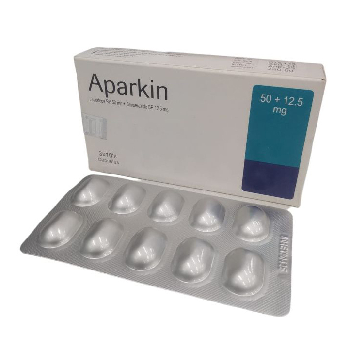 Pack Image: Aparkin 50 mg Capsule (3 x 10)
