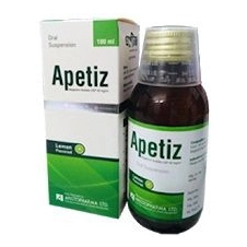 Pack Image: Apetiz 200 mg Suspension (100 ml bottle)