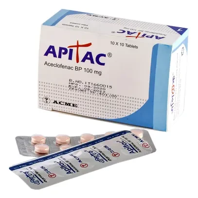 Pack Image: Apitac 100 mg Tablet (10 x 10)