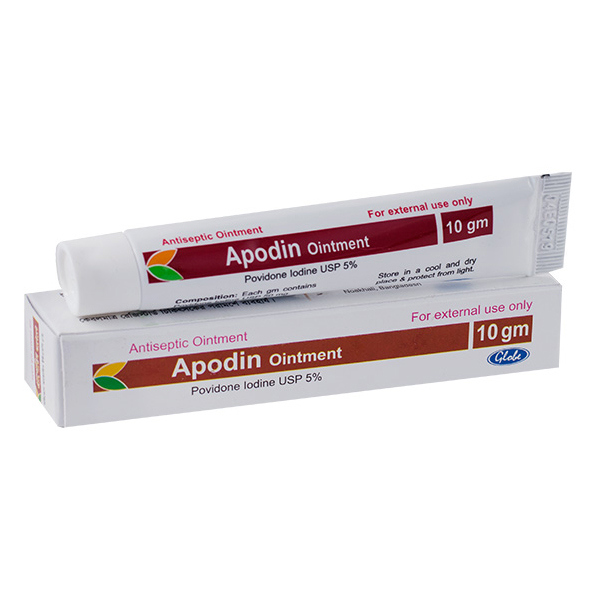 Pack Image: Apodin 5% w Ointment (10 gm tube)