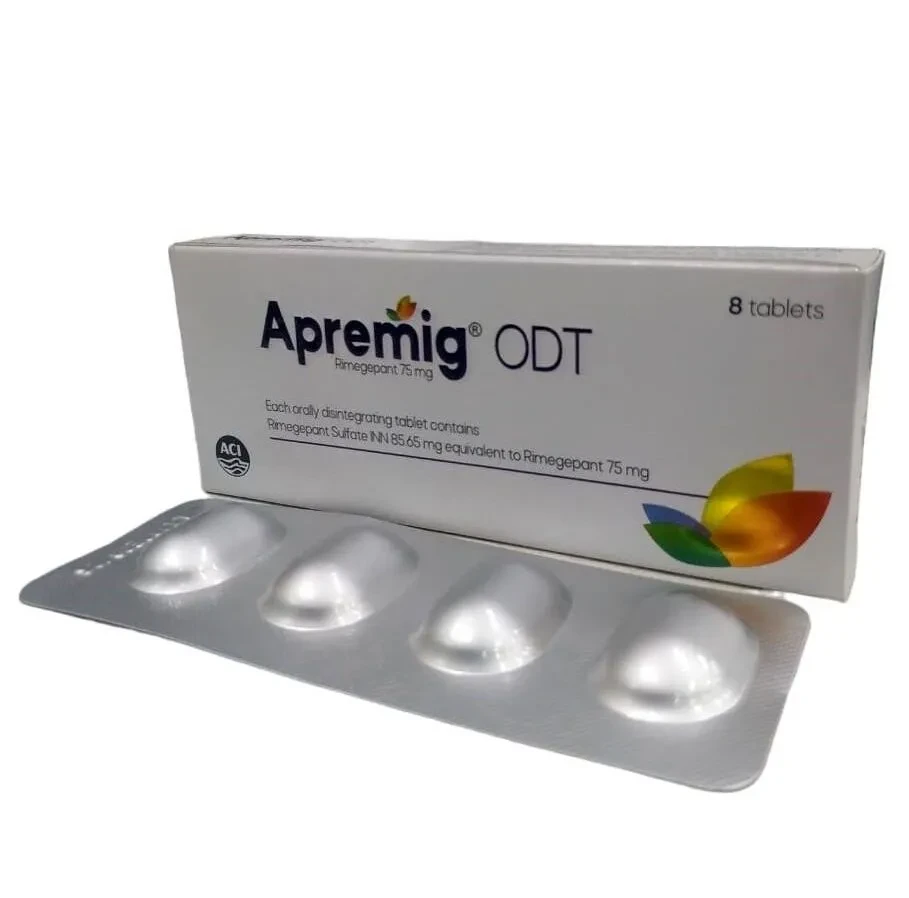Pack Image: Apremig ODT 75 mg Tablet (2 x 4)