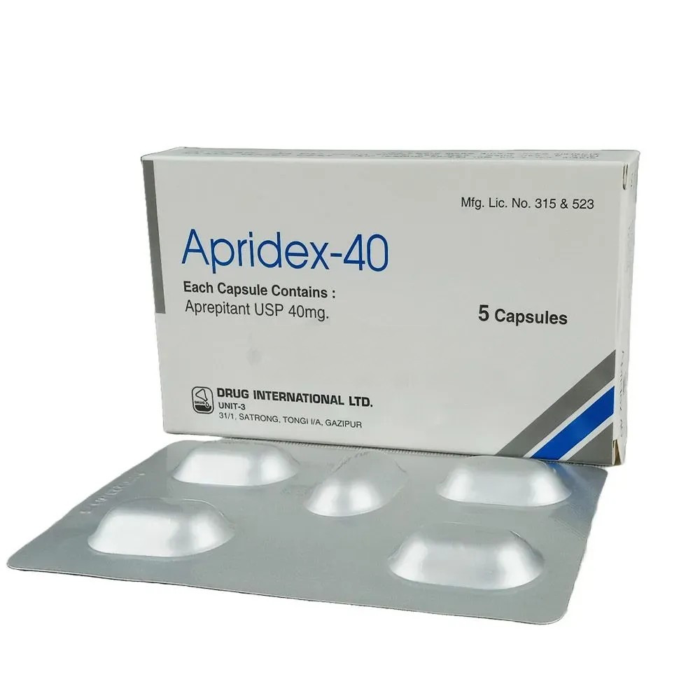 Pack Image: Apridex 40 mg Capsule (1 x 5)
