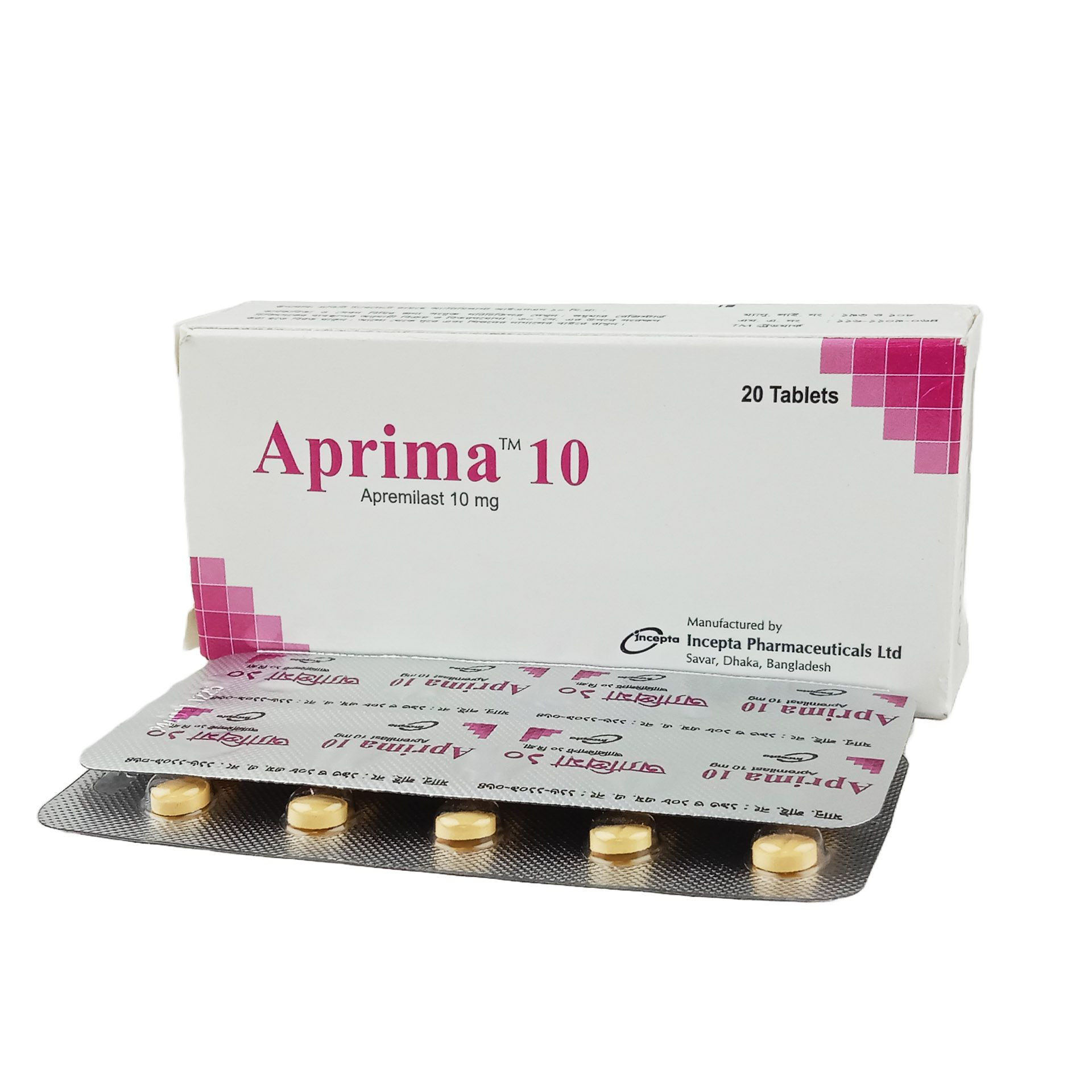 Pack Image: Aprima 10 mg Tablet (2 x 10)