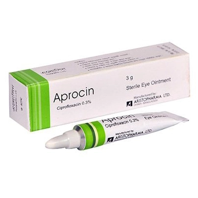 Pack Image: Aprocin 0.3% Eye Ointment (3 gm tube)