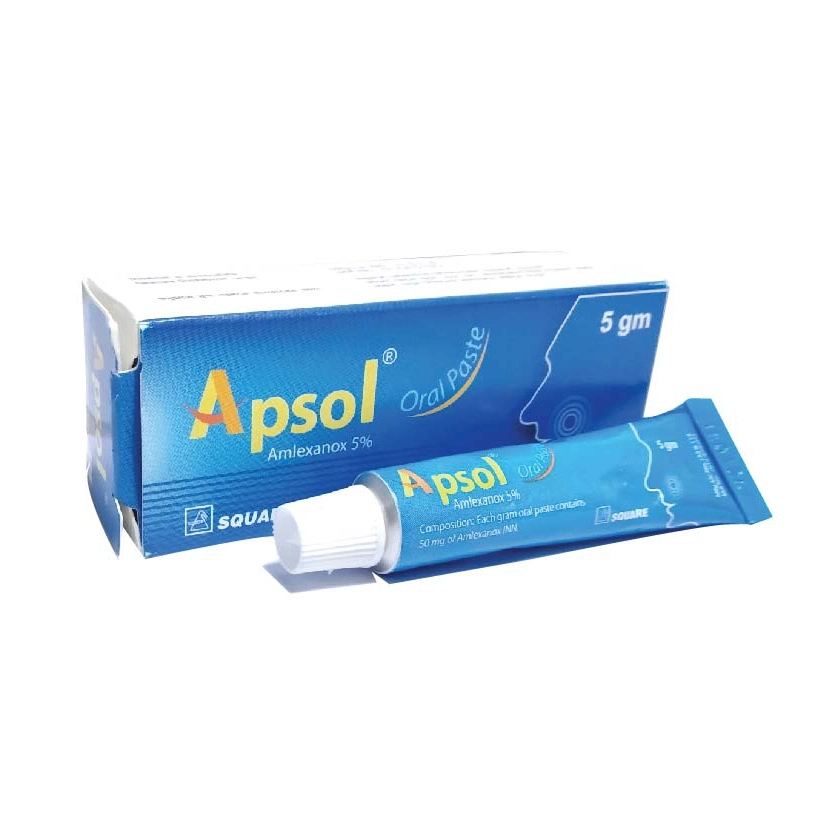 Pack Image: Apsol 5% Oral Paste (5 gm tube)