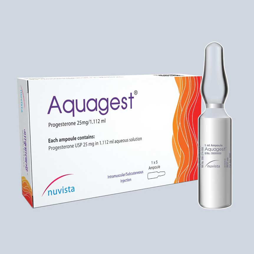 Pack Image: Aquagest 25 mg Injection (1.119 ml ampoule)