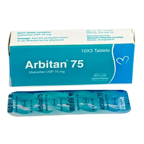 Pack Image: Arbitan 75 mg Tablet (3 x 10)