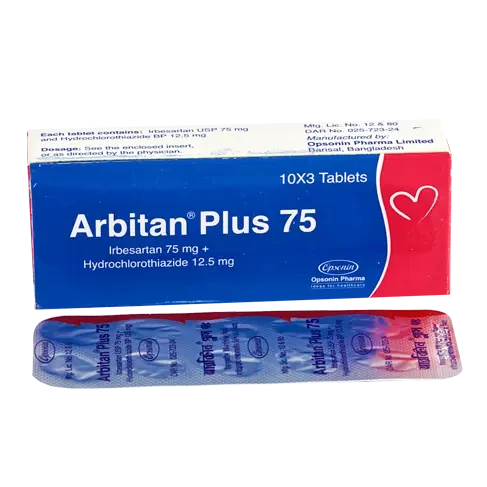 Pack Image: Arbitan Plus 75 mg Tablet (3 x 10)