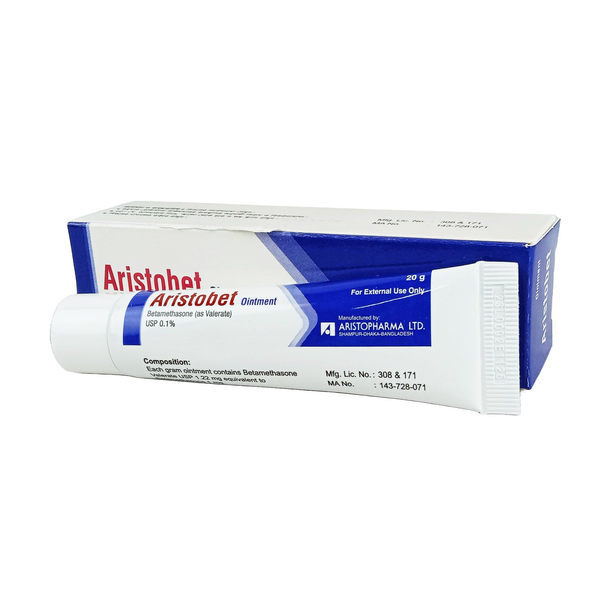 Pack Image: Aristobet 0.1% Ointment (20 gm tube)