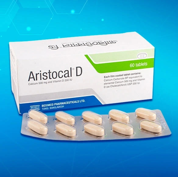 Pack Image: Aristocal D 500 mg Tablet (6 x 10)
