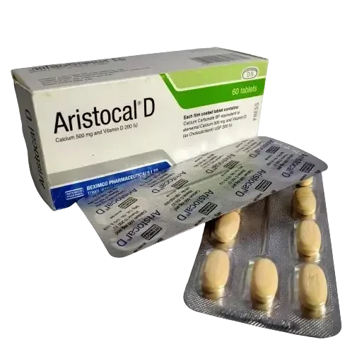 Pack Image: Aristocal D 500 mg Tablet (6 x 10)