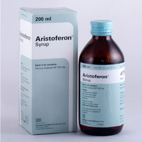 Pack Image: Aristoferon 200 mg Syrup (200 ml bottle)