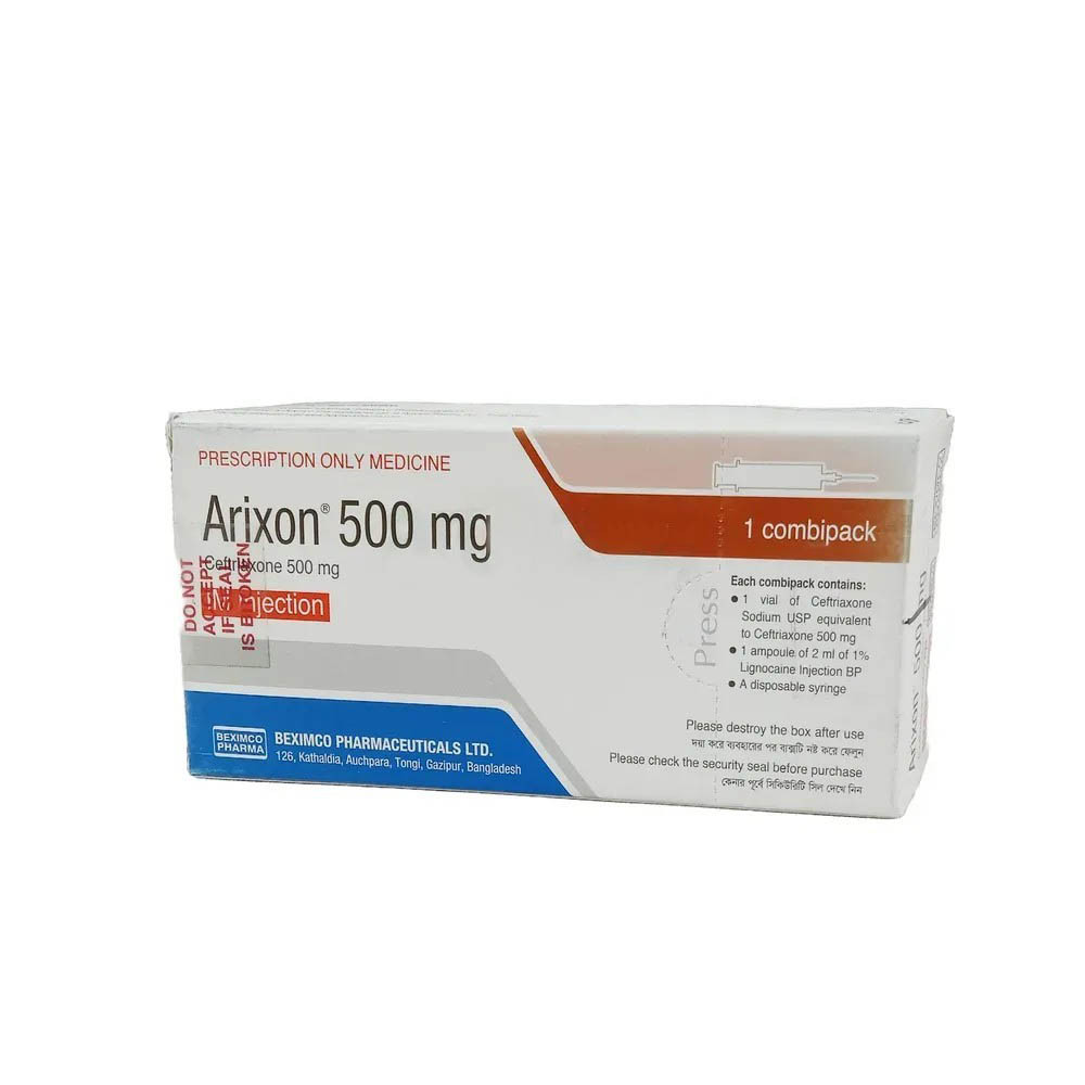 Pack Image: Arixon 500 mg Injection (500 mg vial)
