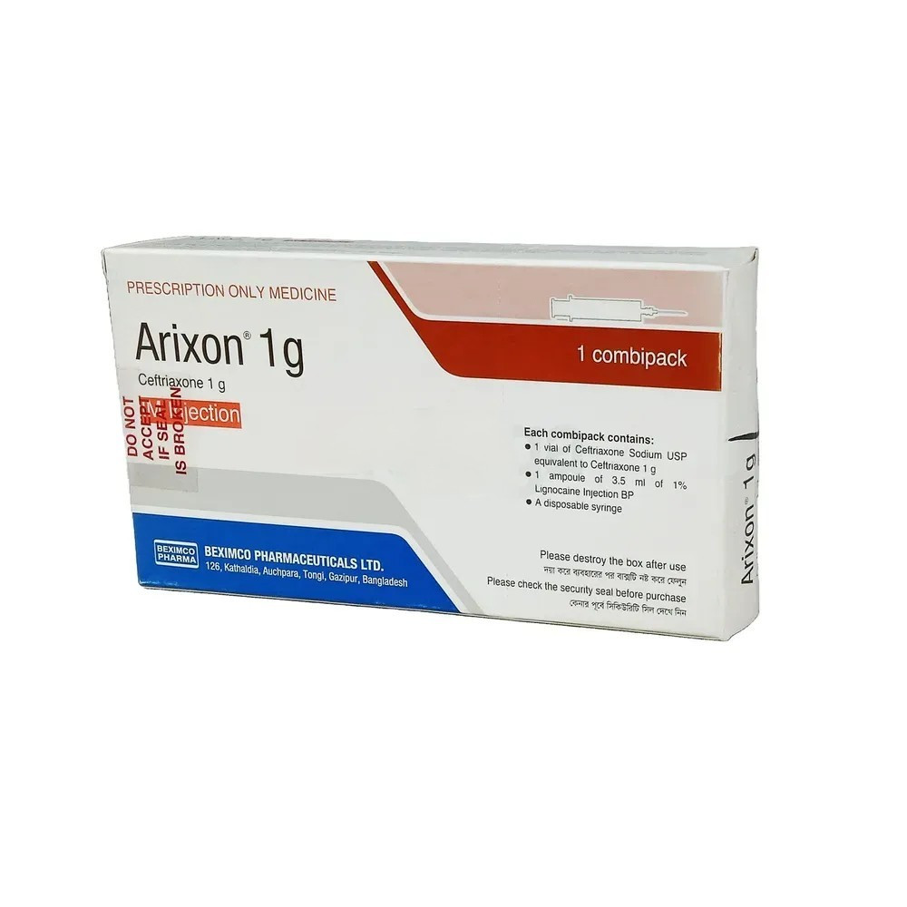 Pack Image: Arixon 1 gm Injection (1 gm vial)