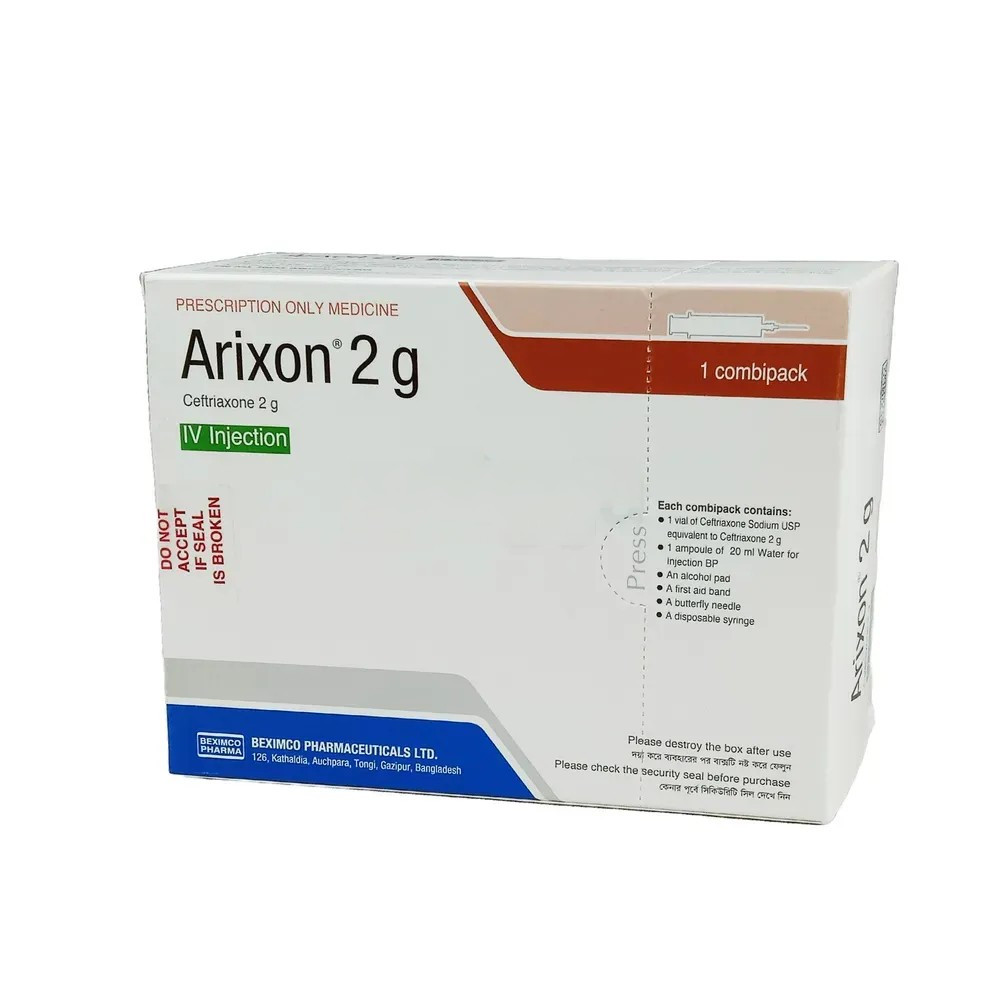 Pack Image: Arixon 2 gm Injection (2 gm vial)