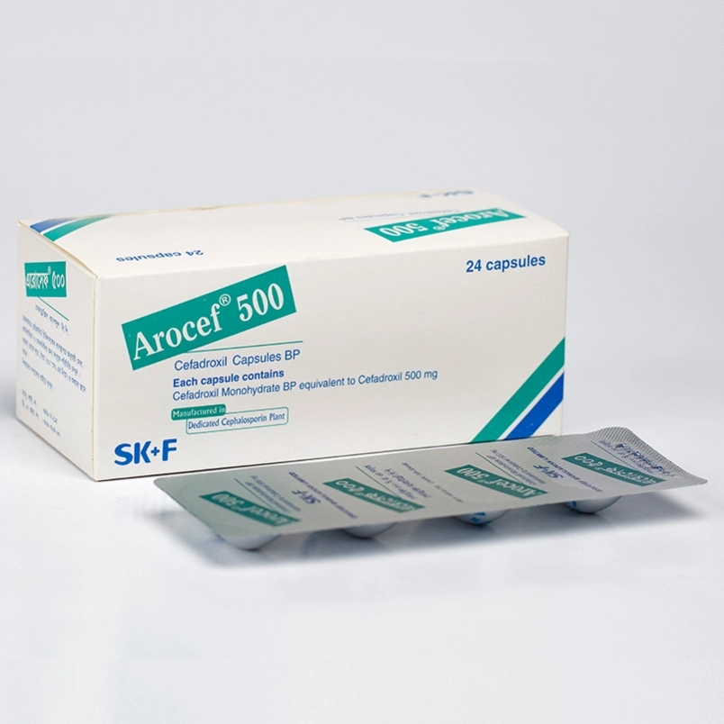 Pack Image: Arocef 500 mg Capsule (6 x 4)