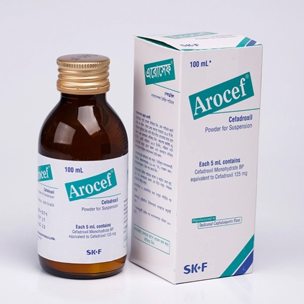 Pack Image: Arocef 125 mg Suspension (100 ml bottle)