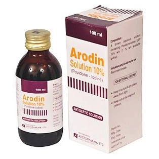 Pack Image: Arodin 10% w Solution (100 ml bottle)
