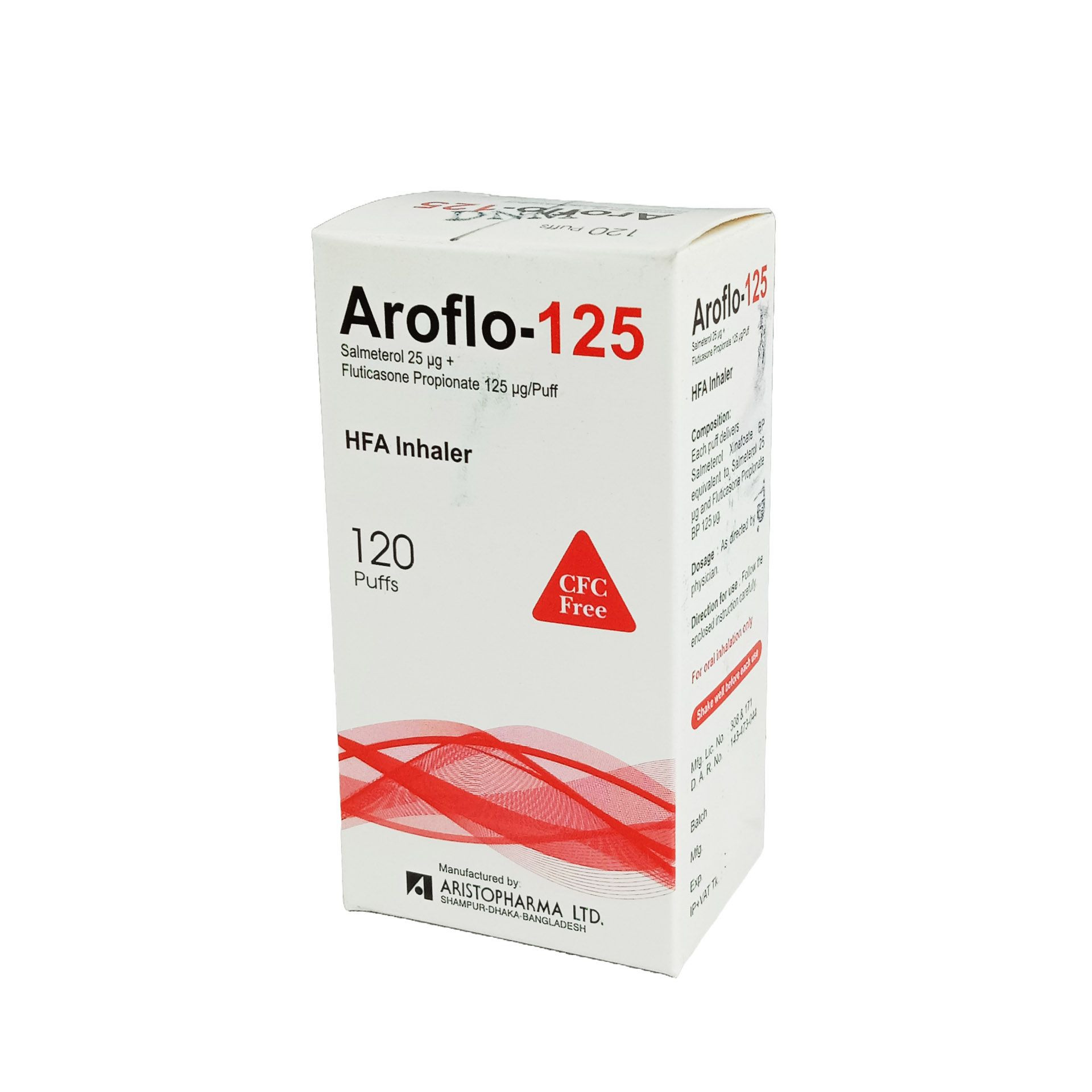 Pack Image: Aroflo (25 mcg Inhaler (120 metered doses)