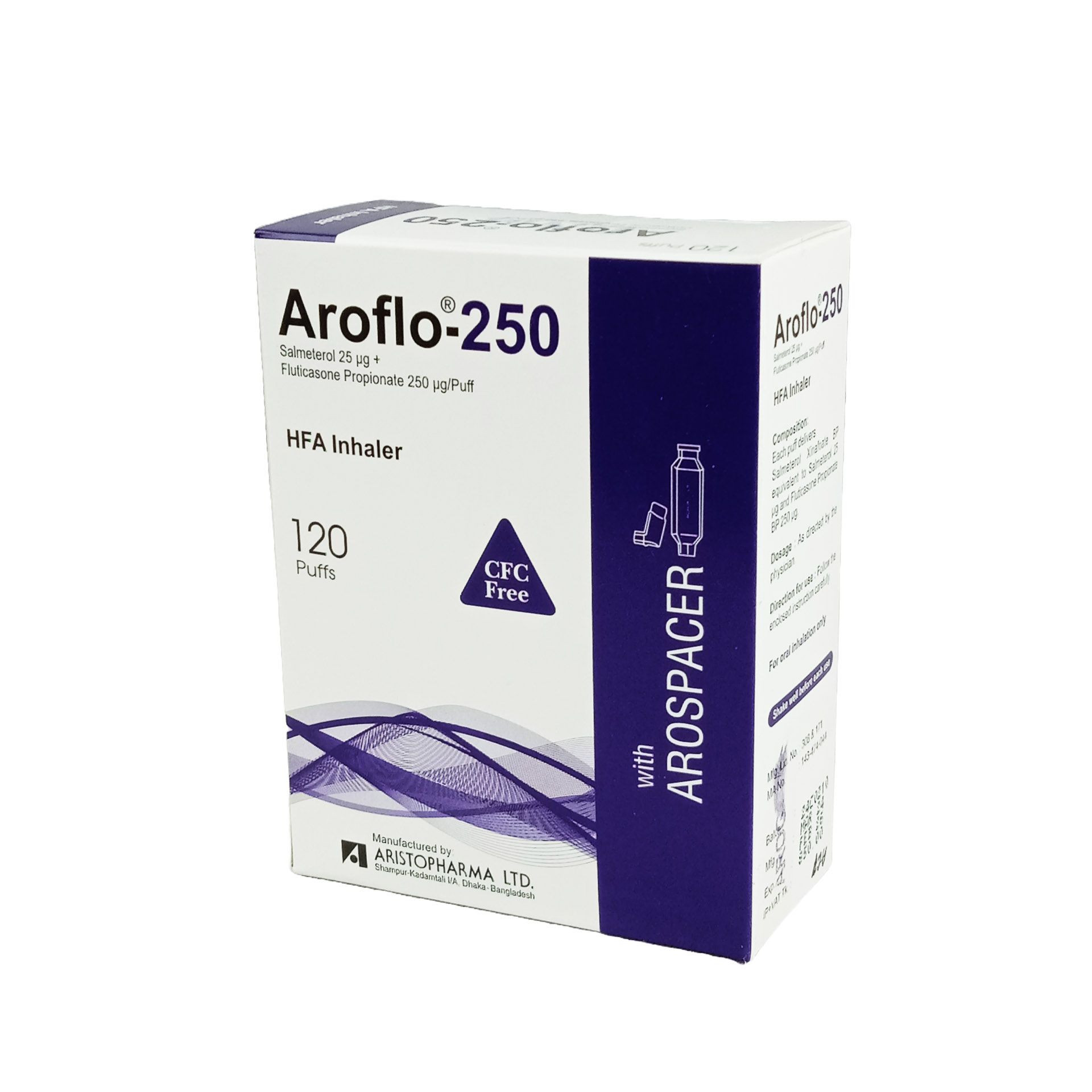 Pack Image: Aroflo (25 mcg Inhaler (120 metered doses)