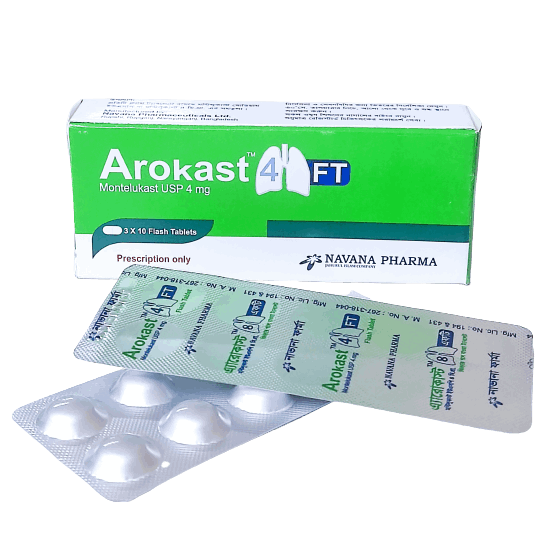 Pack Image: Arokast FT 4 mg Flash Tablet (3 x 10)