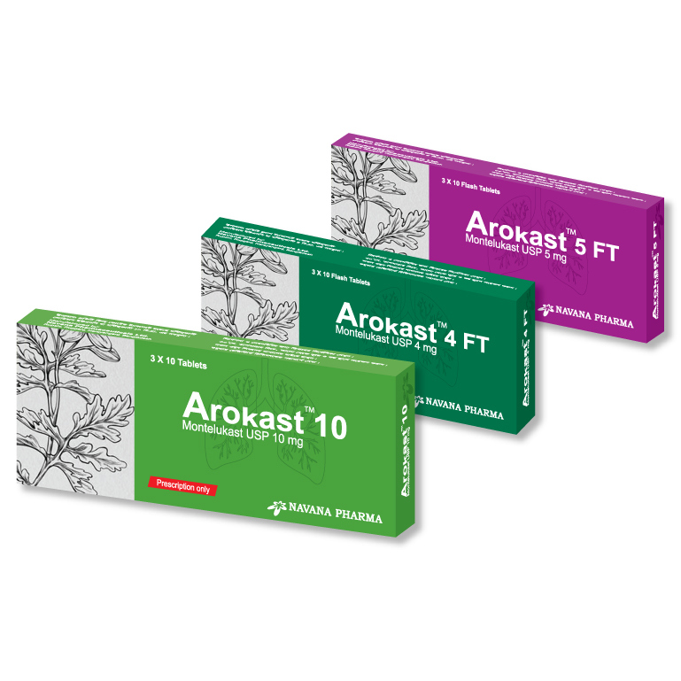 Pack Image: Arokast FT 4 mg Flash Tablet (3 x 10)