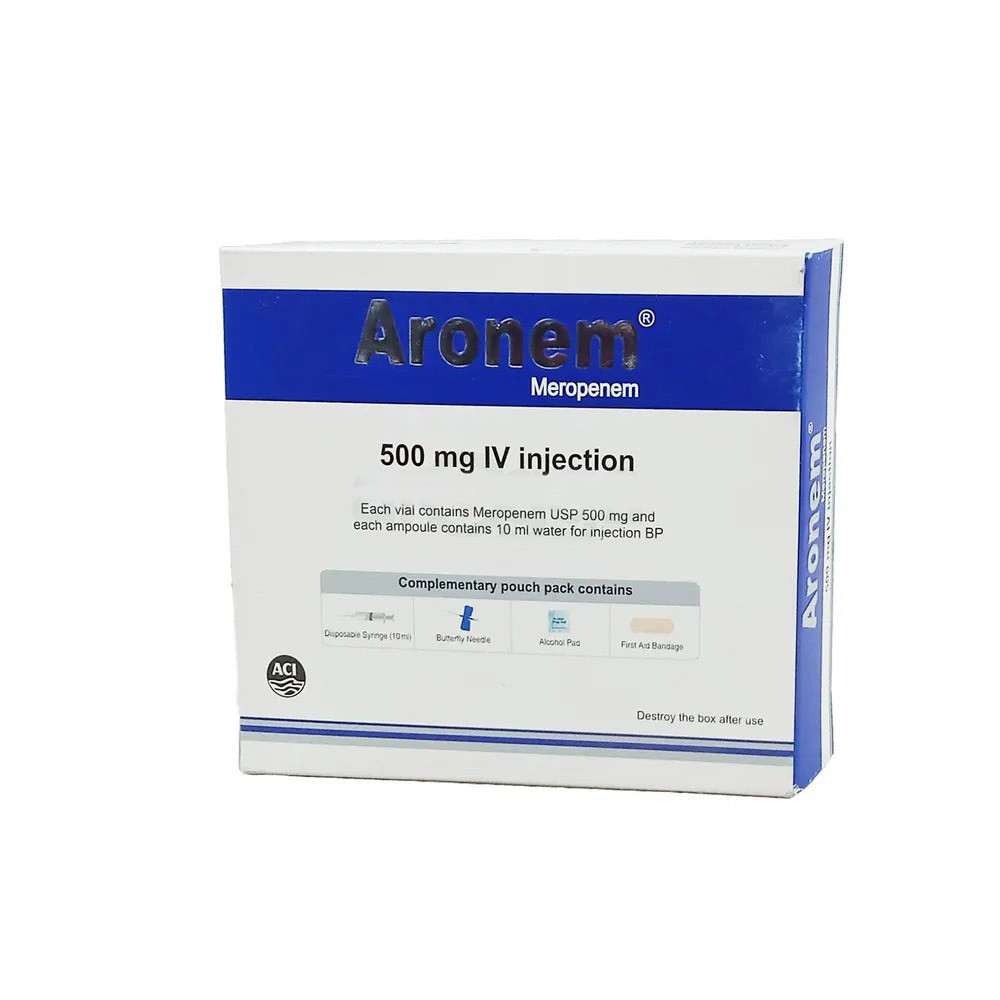 Pack Image: Aronem 500 mg Injection (500 mg vial)