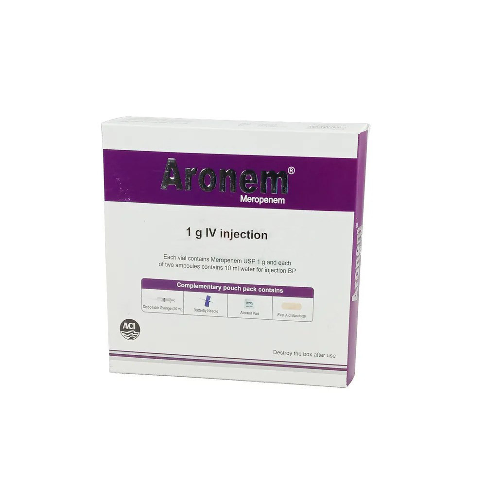 Pack Image: Aronem 1 gm Injection (1 gm vial)