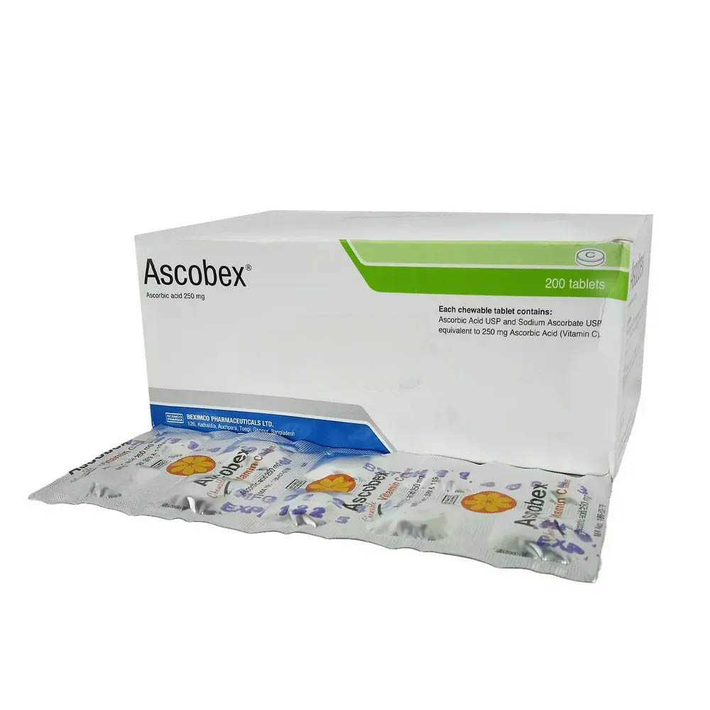 Pack Image: Ascobex 250 mg Chewable Tablet (20 x 10)