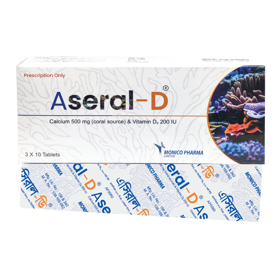 Pack Image: Aseral-D 500 mg Tablet (3 x 10)