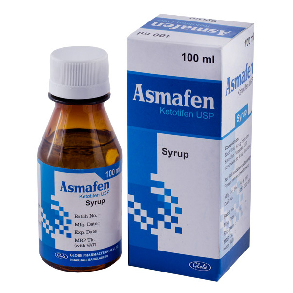 Pack Image: Asmafen 1 mg Syrup (100 ml bottle)