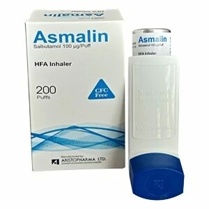 Pack Image: Asmalin 100 mcg Inhaler (200 metered doses)