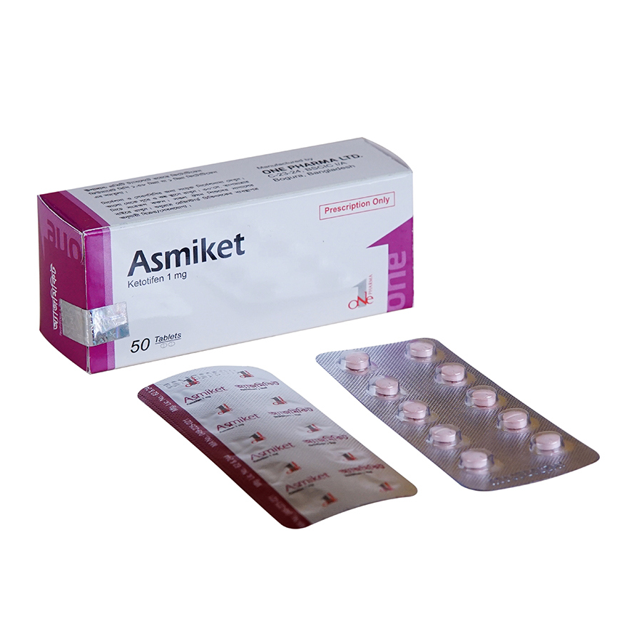 Pack Image: Asmiket 1 mg Tablet (5 x 10)